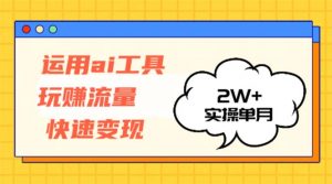 （12955期）运用AI工具玩赚流量快速变现 实操单月2w+-黑斯坦丁项目网
