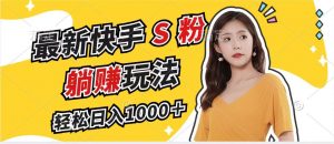 （12978期）最新快手S粉赛道，简单无脑拉爆流量躺赚玩法，轻松日入1000＋-黑斯坦丁项目网