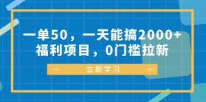 （12979期）一单50，一天能搞2000+，福利项目，0门槛拉新-黑斯坦丁项目网