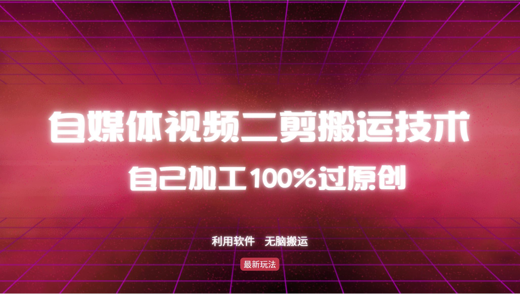 （12995期）详细教你自媒体视频二剪搬运技术，自己加工100%过原创，无脑搬运-黑斯坦丁项目网