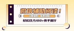 （13034期）微信辅助阅读，日入100+，0撸免费领取。-黑斯坦丁项目网