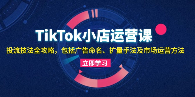 （13063期）TikTok小店运营课：投流技法全攻略，包括广告命名 扩量手法及市场运营方法-黑斯坦丁项目网