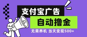 （13101期）支付宝广告全自动撸金，无需养机，当天落地500+-黑斯坦丁项目网