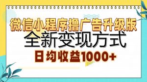 （13138期）微信小程序撸广告升级版，全新变现方式，日均收益1000+-黑斯坦丁项目网