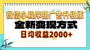 (13186期)微信小程序撸广告升级版,全新变现方式,日均收益2000+-黑斯坦丁项目网