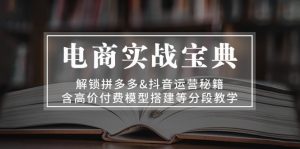 (13195期)电商实战宝典 解锁拼多多&抖音运营秘籍 含高价付费模型搭建等分段教学-黑斯坦丁项目网
