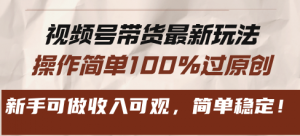 （13337期）视频号带货最新玩法，操作简单100%过原创，新手可做收入可观，简单稳定！-黑斯坦丁项目网