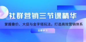 （13431期）社群营销三节课精华：掌握叠价、大促与金字塔玩法，打造高效营销体系-黑斯坦丁项目网