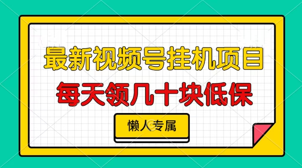 （13452期）视频号挂机项目，每天几十块低保，懒人专属-黑斯坦丁项目网