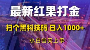 （13459期）最新红果打金，扫个黑科技码，日入1000+，小白当天上手-黑斯坦丁项目网