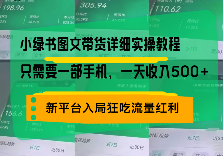(13509期)小绿书图文带货详细实操教程,只需要一部手机,一天收入500+,轻松变现-黑斯坦丁项目网