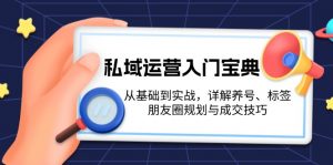 （13519期）私域运营入门宝典：从基础到实战，详解养号、标签、朋友圈规划与成交技巧-黑斯坦丁项目网
