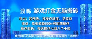 （13501期）韩国知名游戏打金无脑搬砖单机收益500+-黑斯坦丁项目网