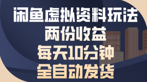 （13582期）闲鱼虚拟资料玩法，两份收益，每天10分钟，全自动发货-黑斯坦丁项目网