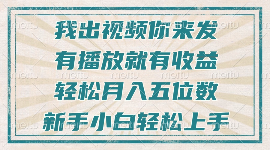 (13667期)不剪辑不直播不露脸,有播放就有收益,轻松月入五位数,新手小白轻松上手-黑斯坦丁项目网