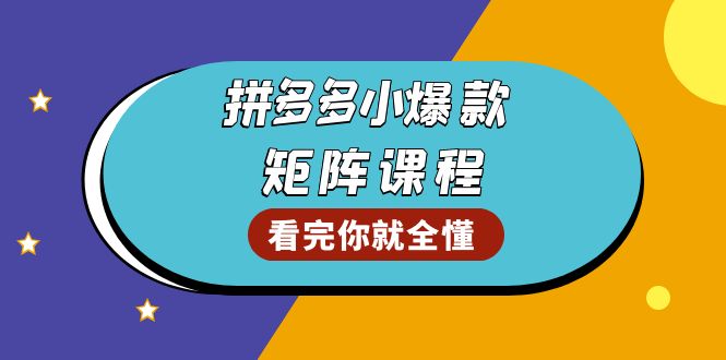 (13699期)拼多多爆款矩阵课程:教你测出店铺爆款,优化销量,提升GMV,打造爆款群-黑斯坦丁项目网
