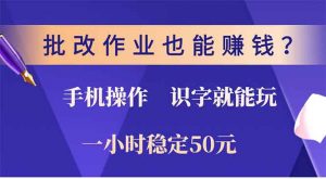 （13826期）批改作业也能赚钱？0门槛手机项目，识字就能玩！一小时50元！-黑斯坦丁项目网