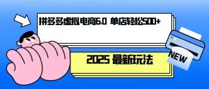 （13806期）拼多多虚拟电商，单人操作10家店，单店日盈利500+-黑斯坦丁项目网