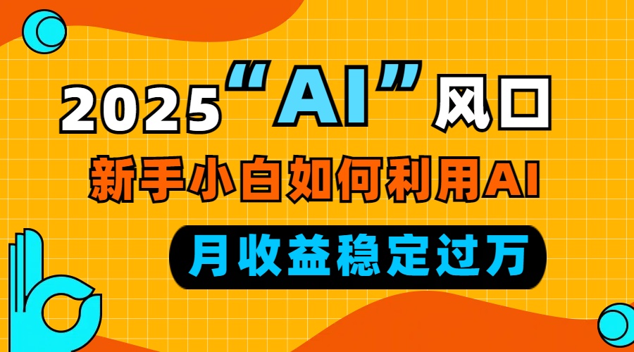 (13821期)2025“ AI ”风口,新手小白如何利用ai,每月收益稳定过万-黑斯坦丁项目网
