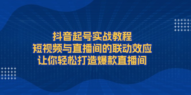 (13874期)抖音起号实战教程,短视频与直播间的联动效应,让你轻松打造爆款直播间-黑斯坦丁项目网