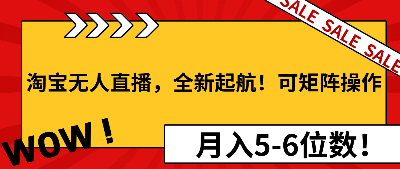 (13946期)淘宝无人直播,全新起航!可矩阵操作,月入5-6位数!-黑斯坦丁项目网