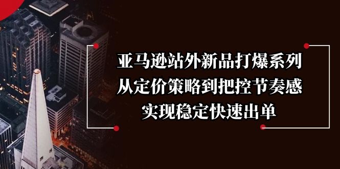 （13970期）亚马逊站外新品打爆系列，从定价策略到把控节奏感，实现稳定快速出单-黑斯坦丁项目网