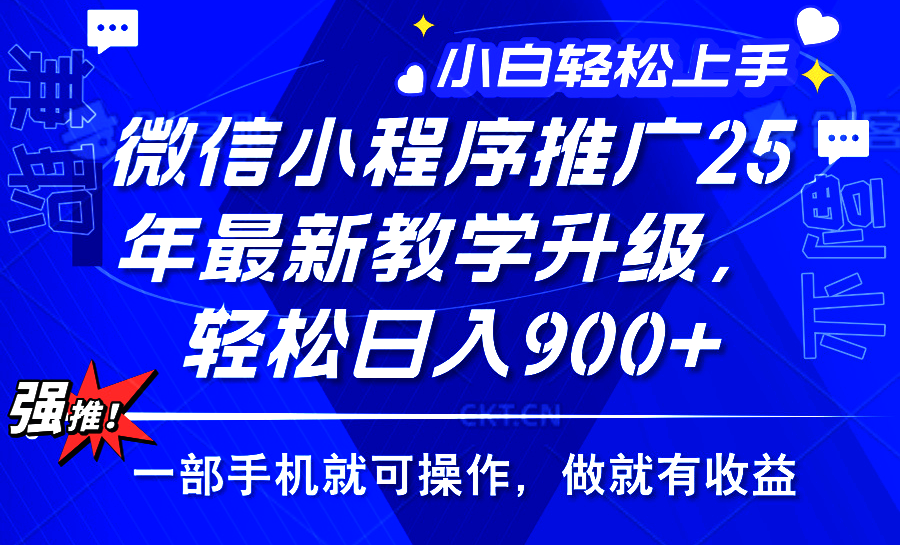 （14084期）2025年微信小程序推广，最新教学升级，轻松日入900+，小白宝妈轻松上手…-黑斯坦丁项目网
