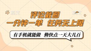 评论截图，一分钟一单，有手机就能做，任务无上限，轻松一天大几百-黑斯坦丁项目网