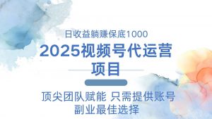 2025视频号代运营 日躺赚1000＋ 只需提供账号-黑斯坦丁项目网