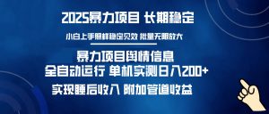 暴力项目舆情信息：多平台全自动运行 单机日入200+ 实现睡后收入-黑斯坦丁项目网