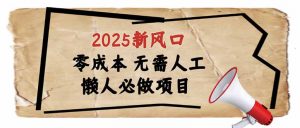 2025新风口，懒人必做项目，零成本无需人工，轻松上手无门槛-黑斯坦丁项目网