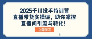 2025千川投手特训营：直播带货实操课，助你掌控直播间引流与转化！-黑斯坦丁项目网
