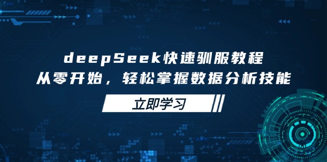 deepSeek快速驯服教程,从零开始,轻松掌握数据分析技能-黑斯坦丁项目网