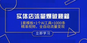 实体店流量爆破秘籍：1套模板+1个AI工具=1000条精准视频，全自动流量变现-黑斯坦丁项目网