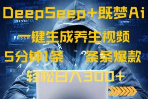 DeepSeek+既梦Ai生成养生视频，5分钟一条，条条爆款，轻松日入300+-黑斯坦丁项目网