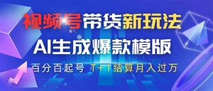 视频号带货新玩法,AI生成,百分百原创爆款模版 百分百起号,高佣商品T…-黑斯坦丁项目网