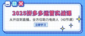 2025拼多多运营实战课,从开店到直播,全方位助力电商人(40节课-黑斯坦丁项目网