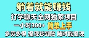 打字聊天项目 打字聊天就有米 一天100-1000左右-黑斯坦丁项目网