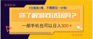 游戏试玩，一部手机就可以日入300+，纯0撸项目，不需要花任何一分钱，…-黑斯坦丁项目网