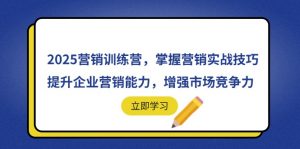 2025营销训练营,掌握营销实战技巧,提升企业营销能力,增强市场竞争力-黑斯坦丁项目网