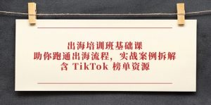 出海培训班基础课,助你跑通出海流程,实战案例拆解,含 TikTok 榜单资源-黑斯坦丁项目网