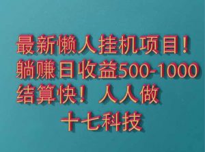 2025最新懒人挂机项目！长久稳定，解放双手！单日收益500+-黑斯坦丁项目网