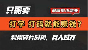 只需要打字，打码，就能赚钱？简单的赚钱小副业，利用碎片时间，月入过万-黑斯坦丁项目网