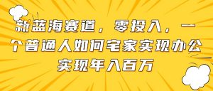 新蓝海赛道,零投入,一个普通人如何宅家办公实现年入百万-黑斯坦丁项目网