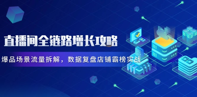 直播间全链路增长攻略,爆品场景流量拆解,数据复盘店铺霸榜实战-黑斯坦丁项目网
