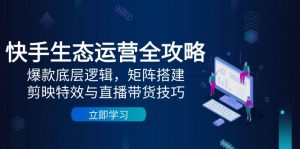 快手生态运营全攻略：爆款底层逻辑，矩阵搭建，剪映特效与直播带货技巧-黑斯坦丁项目网