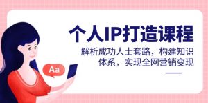 个人IP打造课程，解析成功人士套路，构建知识体系，实现全网营销变现-黑斯坦丁项目网