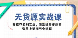 无货源实战课:零库存盈利实战,淘系拼多多运营,选品上架细节全流程-黑斯坦丁项目网
