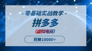 拼多多虚拟电商,零基础实战教学,快速打爆商品,新手也能月入10000+-黑斯坦丁项目网