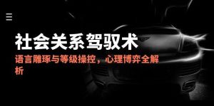 2025社会关系驾驭术，语言雕琢与等级操控，心理博弈全解析-黑斯坦丁项目网